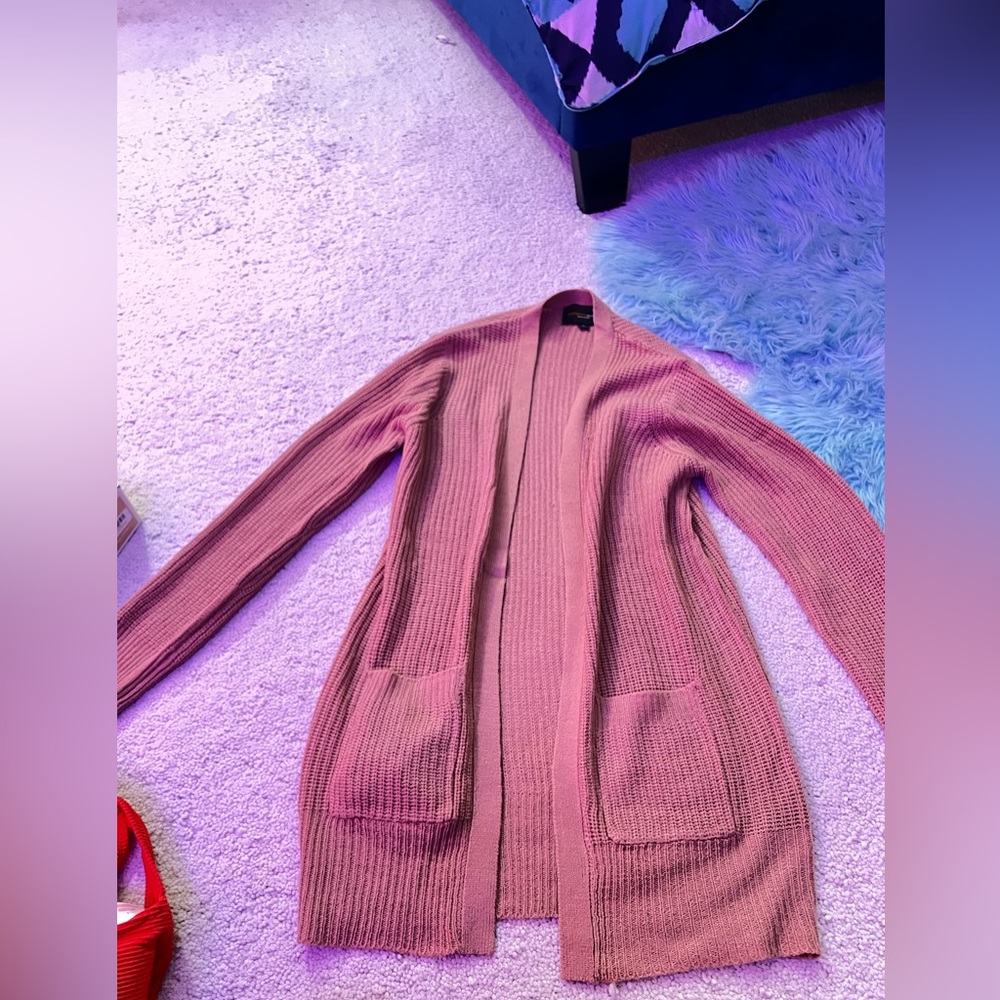 pink cardigan